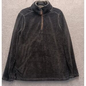 TRINITY Sherpa Fleece Quarter-Zip Pullover Men's M Black Plush Cozy Warm
